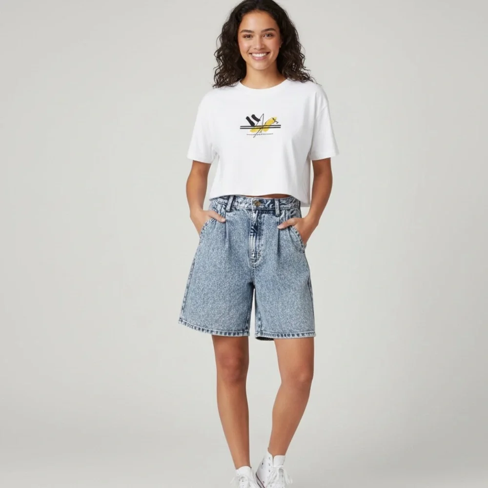 Vintage Light Wash Denim Shorts